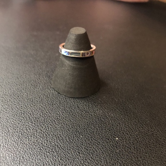 3/$20 Blue purple mother of pearl nacre ring - Picture 3 of 5